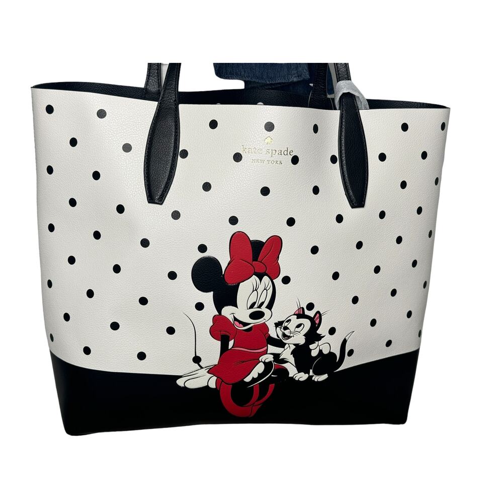 Kate Spade X Disney Reversible Minnie Mouse Polka Dots dot Large Tote Bag NWT